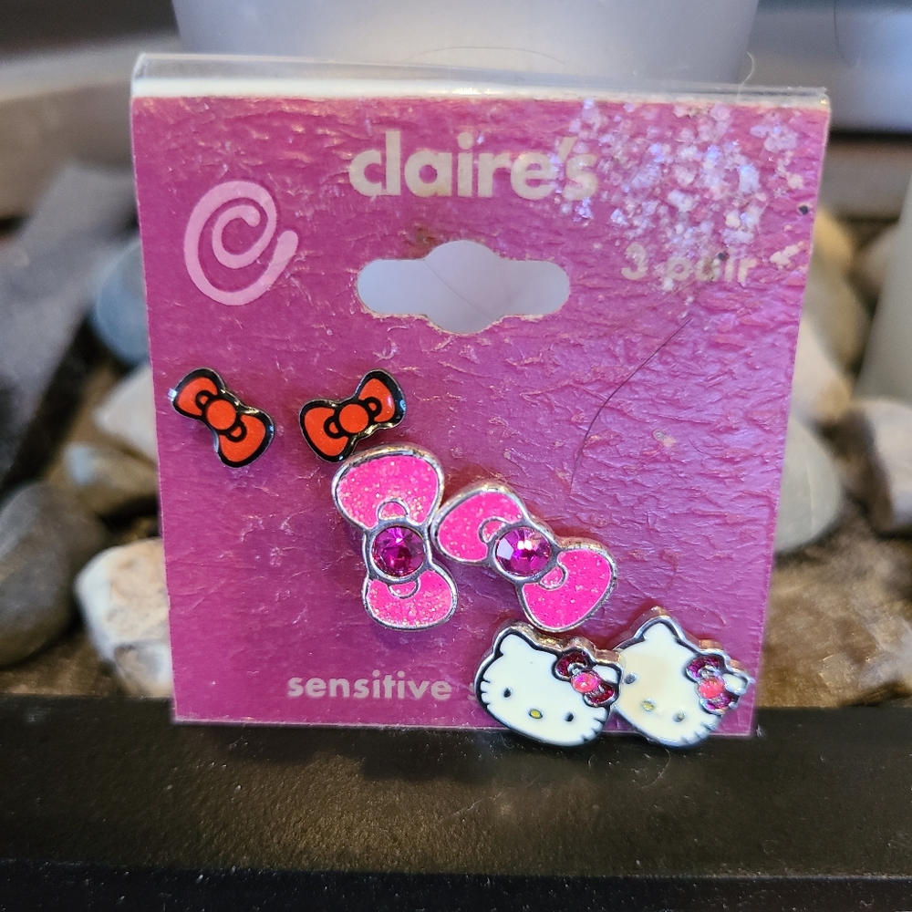 Hello Kitty 3 pair earrings